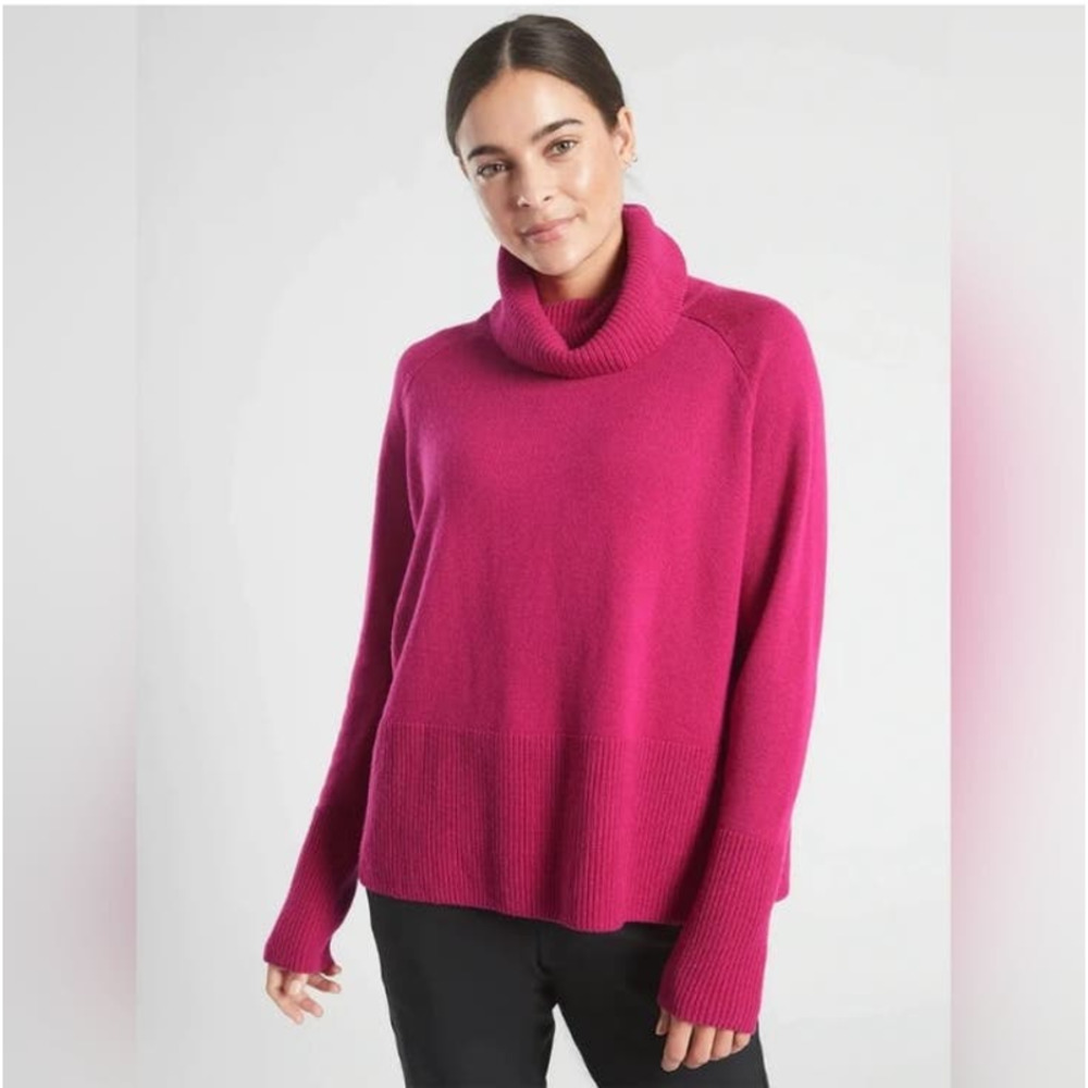Athleta Magenta Cowl Neck Sweater